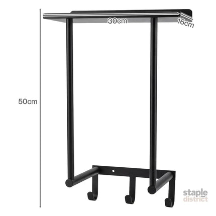 Levede Wall Mounted Towel Rack Towel Holder 3 Hooks Bathroom Towel Storage-2050059022073204738