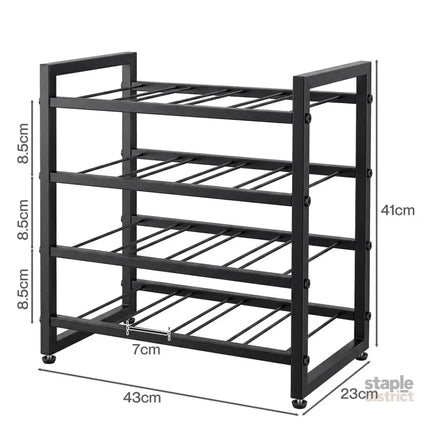 Levede Wine Rack 16 Bottle 4-Tier Metal Display Storage Organizer Adjustable Bar-2061251872504811522