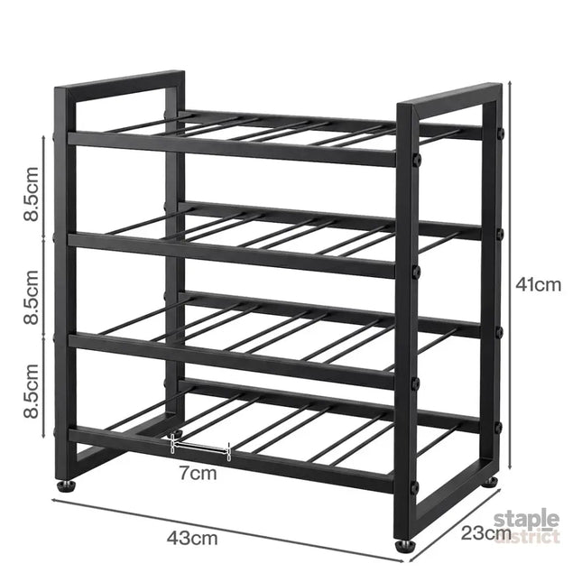Levede Wine Rack 16 Bottle 4-Tier Metal Display Storage Organizer Adjustable Bar-2061251872504811522