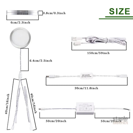 Linkable Under Cabinet LED Lighting 12V Dimmable Puck Lights Hardwired with Wireless RF Remote Control for Kitchen Mood