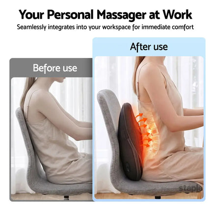 Livemor Back Massager with Heat Cordless Electric Neck & Shoulder Massager Pillow 3-Speed Deep Tissue Kneading for