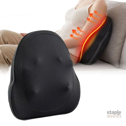 Livemor Back Massager with Heat Cordless Electric Neck & Shoulder Massager Pillow 3-Speed Deep Tissue Kneading for