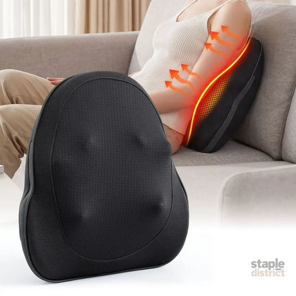 Livemor Back Massager with Heat Cordless Electric Neck & Shoulder Massager Pillow 3-Speed Deep Tissue Kneading for