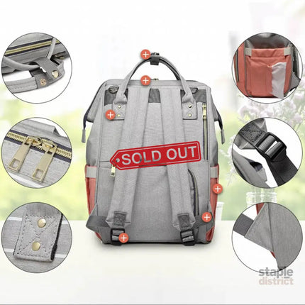 Luxury Multifunctional Diaper Nappy Backpack Maternity Mummy Changing Bag - Tangerine Pink - Baby & Kids > Strollers >