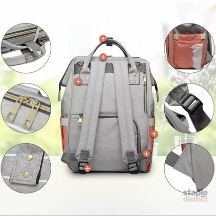 Luxury Multifunctional Diaper Nappy Backpack Maternity Mummy Changing Bag - Wavy Grain - Baby & Kids > Strollers >