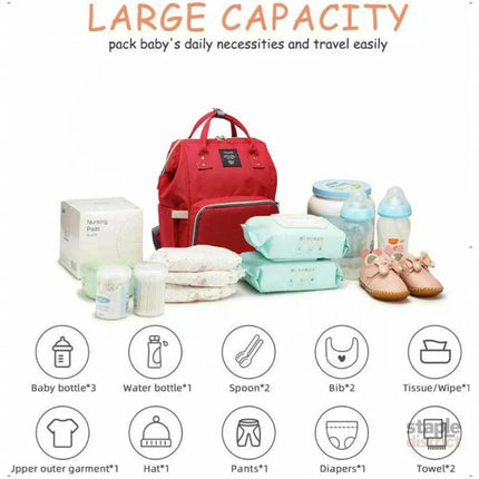 Luxury Multifunctional Diaper Nappy Backpack Maternity Mummy Changing Bag - Wavy Grain - Baby & Kids > Strollers >