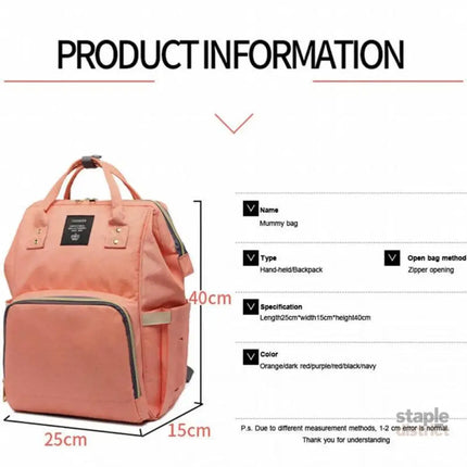 Luxury Multifunctional Diaper Nappy Backpack Maternity Mummy Changing Bag - Wavy Grain - Baby & Kids > Strollers >