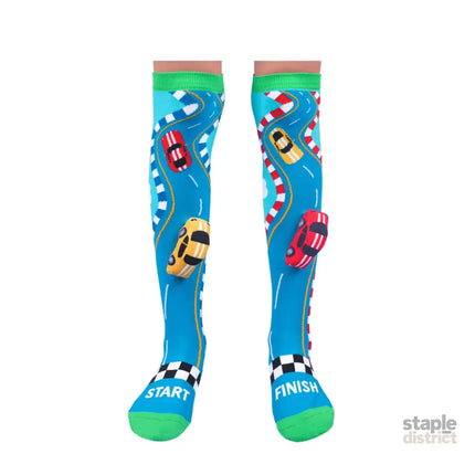 MADMIA Racing Cars Socks With Plush Cars Kids & Adults Age 6 - 99-2006733343613390848