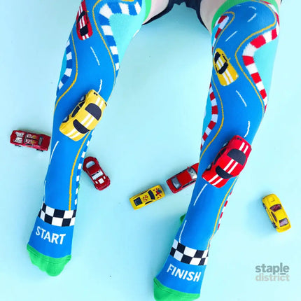 MADMIA Racing Cars Socks With Plush Cars Kids & Adults Age 6 - 99-2006733343613390851