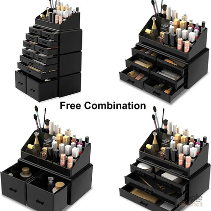 Makeup Cosmetic Organizer Storage with 12 Drawers Display Boxes (Black) - Health & Beauty > Cosmetic Storage > Makeup