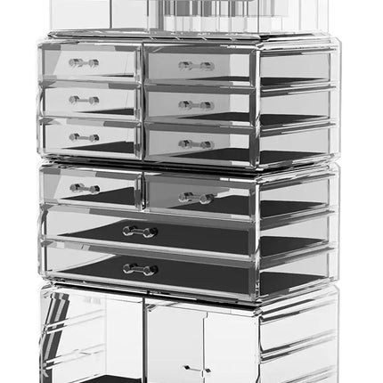 Makeup Cosmetic Organizer Storage with 12 Drawers Display Boxes (Clear) - Health & Beauty > Cosmetic Storage > Makeup