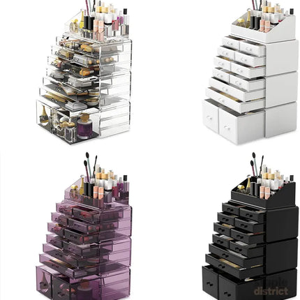 Makeup Cosmetic Organizer Storage with 12 Drawers Display Boxes (Clear) - Health & Beauty > Cosmetic Storage > Makeup