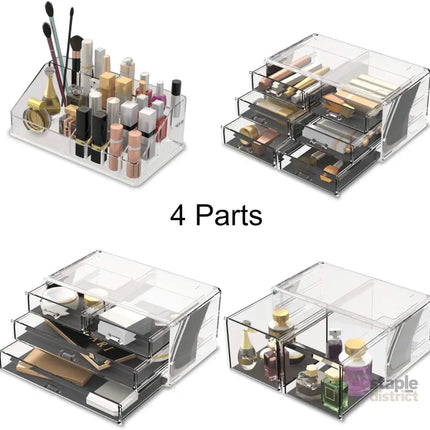 Makeup Cosmetic Organizer Storage with 12 Drawers Display Boxes (Clear) - Health & Beauty > Cosmetic Storage > Makeup