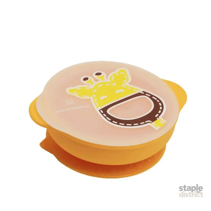 Marcus & Marcus - Sunction Bowl with Lid Lola the Giraffe-Yellow-1928303309106581504