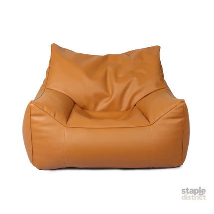 Marlow Bean Bag Chair Cover PU Indoor Brown-2006733218082066433