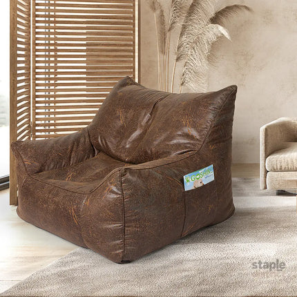 Marlow Bean Bag Chair Cover PU Indoor Dark Brown-2006733313426984966