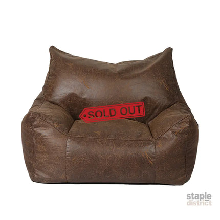 Marlow Bean Bag Chair Cover PU Indoor Dark Brown-2006733313426984961