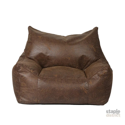 Marlow Bean Bag Chair Cover PU Indoor Dark Brown-2006733313426984961