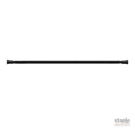 Marlow Black Curtain Rod Steel Quiet Rail Pole Pommel Set Extendable-2018816719925153795