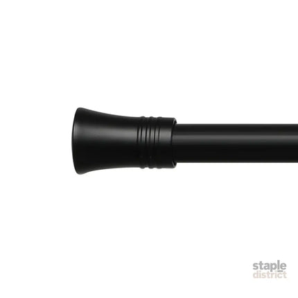 Marlow Black Double Curtain Rod Steel Pole Pommel Set Extendable Adjustable-2018816770139361284