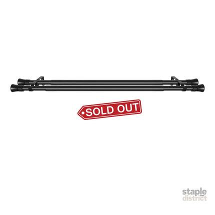Marlow Black Double Curtain Rod Steel Pole Pommel Set Extendable Adjustable-2018816770139361283