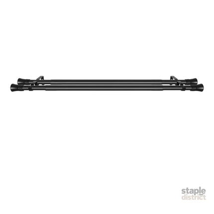 Marlow Black Double Curtain Rod Steel Pole Pommel Set Extendable Adjustable-2018816770139361283