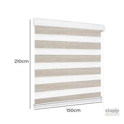 Marlow Blackout Zebra Roller Blind Curtains 150x210 Beige-2029387284964577282