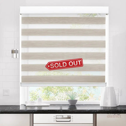 Marlow Blackout Zebra Roller Blind Curtains 90x210 Beige-2018816733699248135