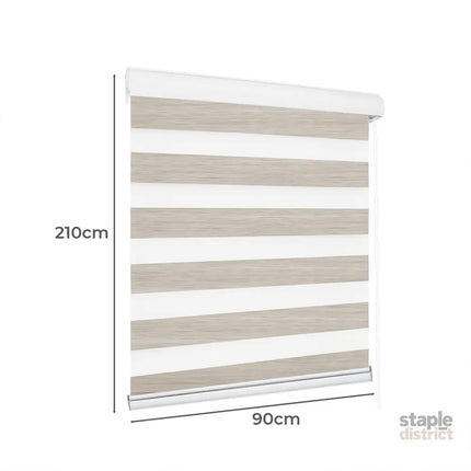 Marlow Blackout Zebra Roller Blind Curtains 90x210 Beige-2018816733699248130