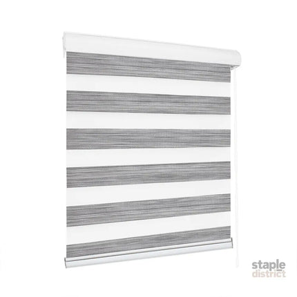 Marlow Blackout Zebra Roller Blind Curtains 90x210 Grey-2018816733489532928