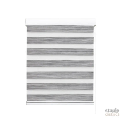 Marlow Blackout Zebra Roller Blind Curtains 90x210 Grey-2018816733489532929