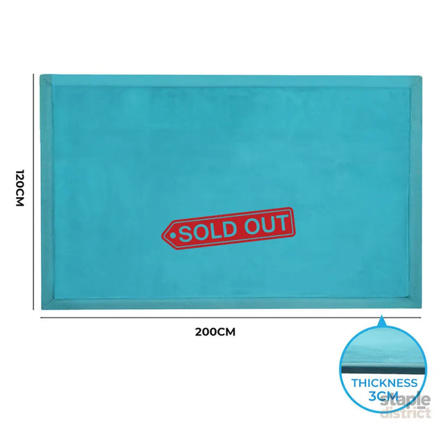 Marlow Coral Velvet Area Rugs Large Mat 120x200cm Blue-2018816751181107202