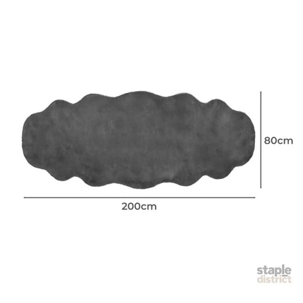 Marlow Floor Rug Area Rugs Cloud Fluffy 80X200cm Grey-2029387260289486850
