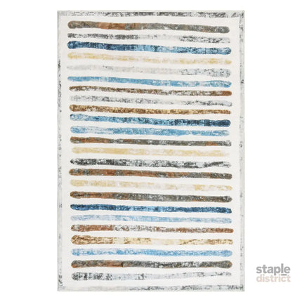 Marlow Floor Rug Short Pile Washable Carpet Soft Plush Non Slip Stripe 80x120-2018816670356869120