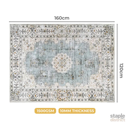 Marlow Floor Rug Short Pile Washable Vintage Carpet Soft Plush Non Slip 160x120-2018816742326931458