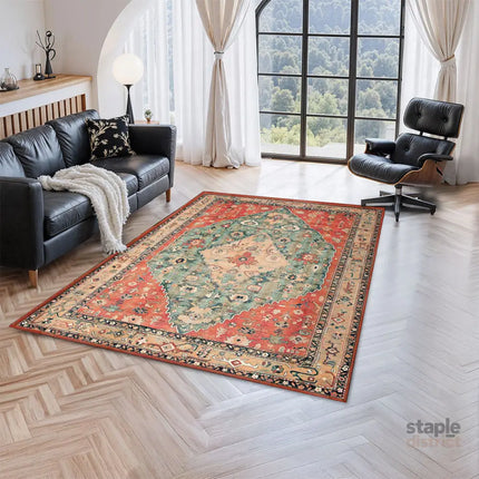 Marlow Floor Rug Vintage Polyester Washable Area Rugs-2050056914552885254