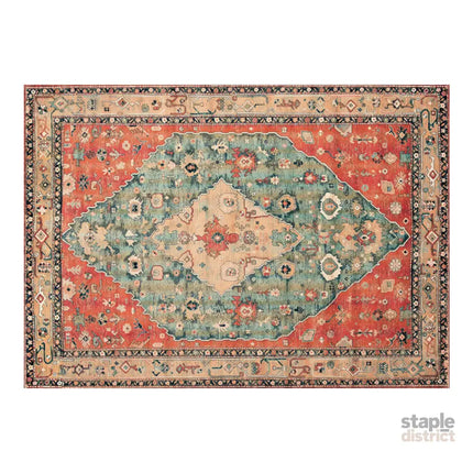 Marlow Floor Rug Vintage Polyester Washable Area Rugs-2050056914552885249