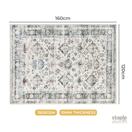 Marlow  Floor Rug Vintage Short Pile Washable Carpet Soft Plush Non Slip 160x120-2018816746949054466