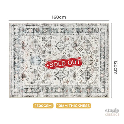 Marlow  Floor Rug Vintage Short Pile Washable Carpet Soft Plush Non Slip 160x120-2018816746949054466