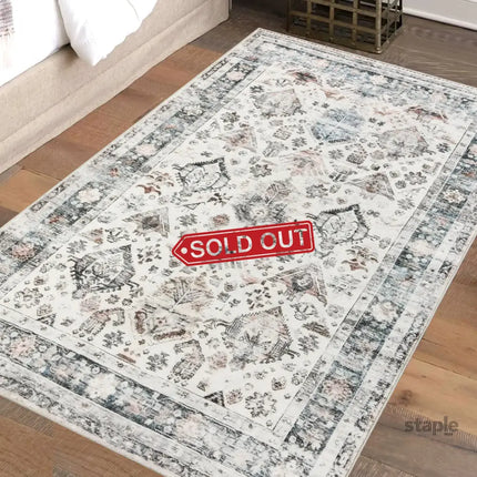 Marlow  Floor Rug Vintage Short Pile Washable Carpet Soft Plush Non Slip 80X120-2018816677059366918