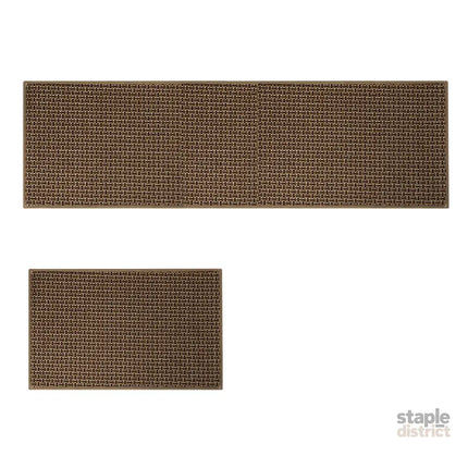 Marlow Kitchen Rug 2PCS Woven Non Slip Absorbent Brown-2018816688908275720