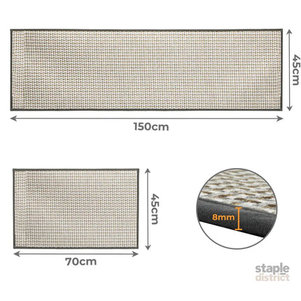 Marlow Kitchen Rug 2PCS Woven Non Slip Absorbent Grey-2018816694125989890