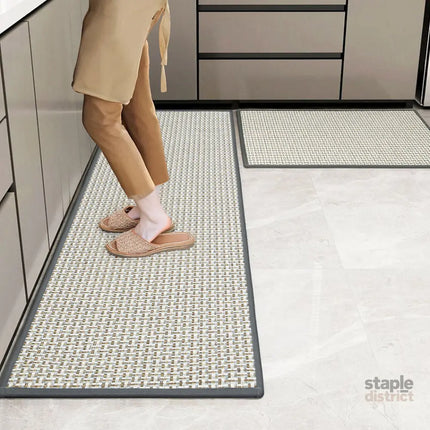 Marlow Kitchen Rug 2PCS Woven Non Slip Absorbent Grey-2018816694125989895