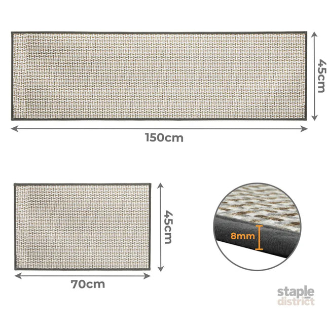 Marlow Kitchen Rug 2PCS Woven Non Slip Absorbent Grey-2018816694125989890