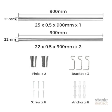 Marlow Satin Nickel Curtain Rod Steel Quiet Rail Pole Pommel Set Adjustable-2018816721514795009