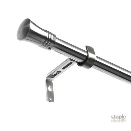 Marlow Satin Nickel Curtain Rod Steel Quiet Rail Pole Pommel Set Adjustable-2018816721514795008