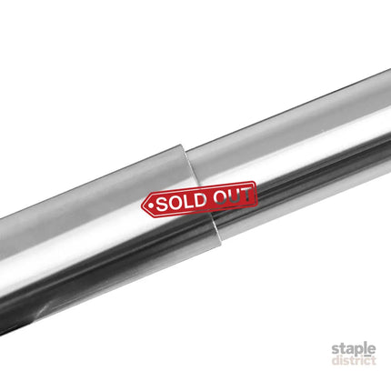 Marlow Silver Double Curtain Rod Steel Pole Pommel Set Extendable Adjustable-2029387251229790213