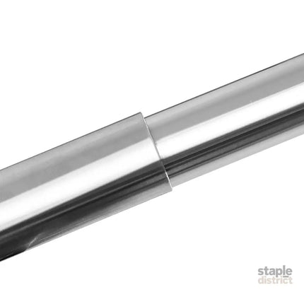 Marlow Silver Double Curtain Rod Steel Pole Pommel Set Extendable Adjustable-2029387251229790213