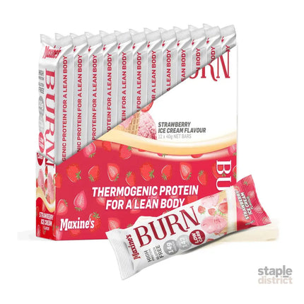 Maxines Burn Strawberry Ice Cream Bar 12x40g-2050056829215576064