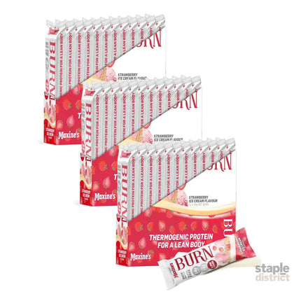 Maxines Burn Strawberry Ice Cream Bar 12x40g x3-2050056829534343168